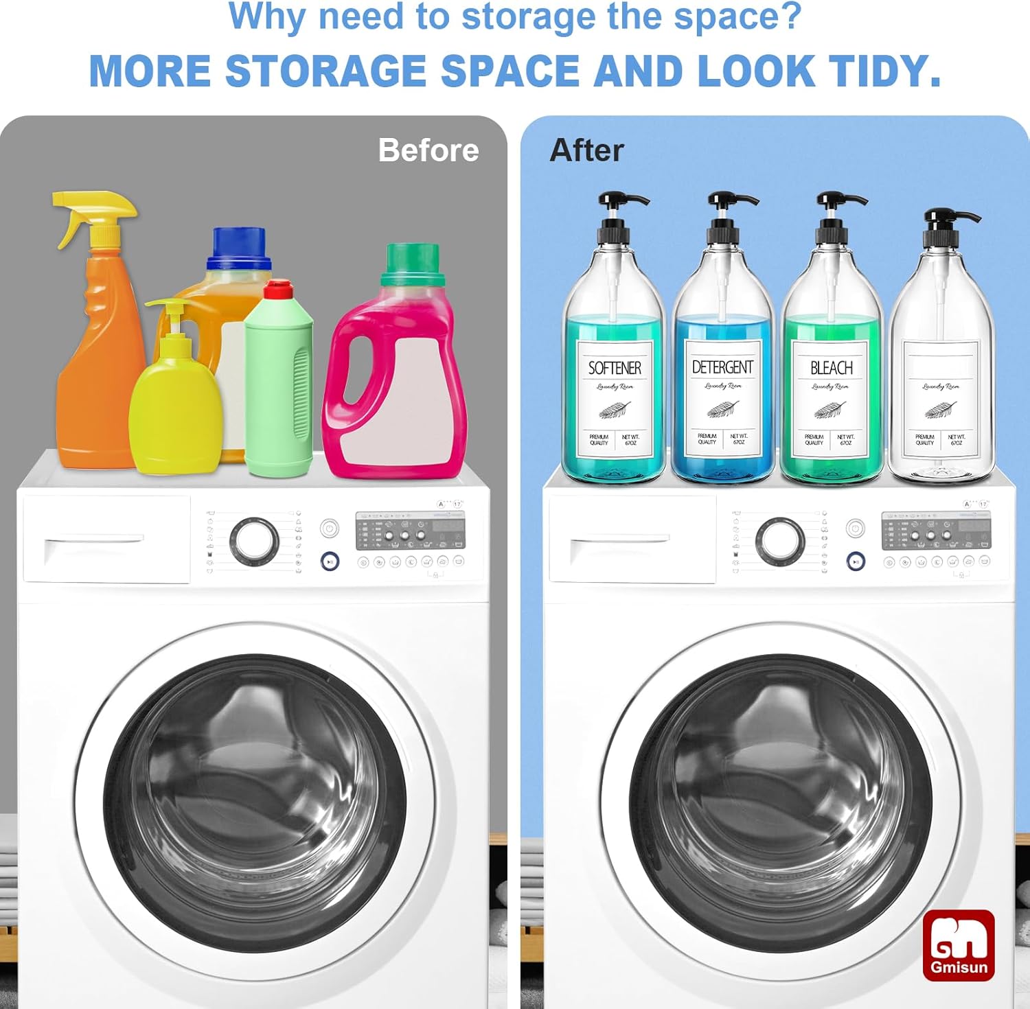 GMISUN Laundry Detergent Soap Dispenser, Liquid Laundry Detergent Dispenser, Container for