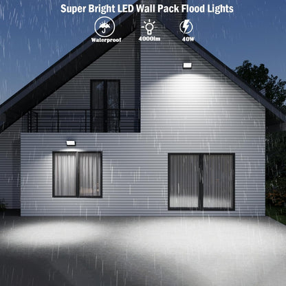40W LED Wall Pack Lights Outdoor Motion Sensor,360 °Rotation 5000K 6000K 4000K Selectable Exterior