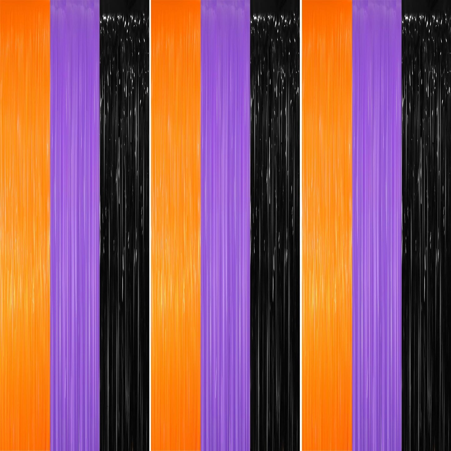 GOER 3.2 ft x 8.2 ft Metallic Tinsel Foil Fringe Party Backdrop for Halloween Birthday Graduation