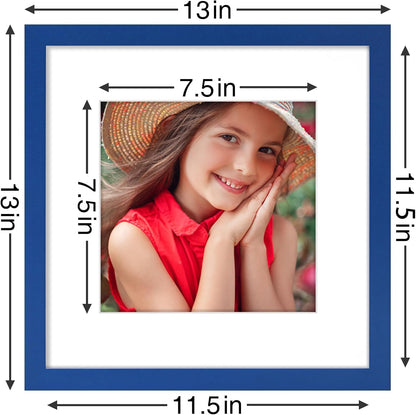 Vittanly 12x12 Picture Frame Set of 9 - Display 8x8 Photos with Mat or 12x12 Without Mat, Wall