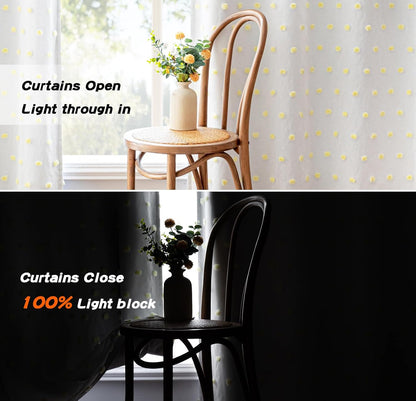 MYSKY HOME 100% Blackout Curtains for Girls Kids Bedroom Thermal Insulated 84 Inch Length Nursery