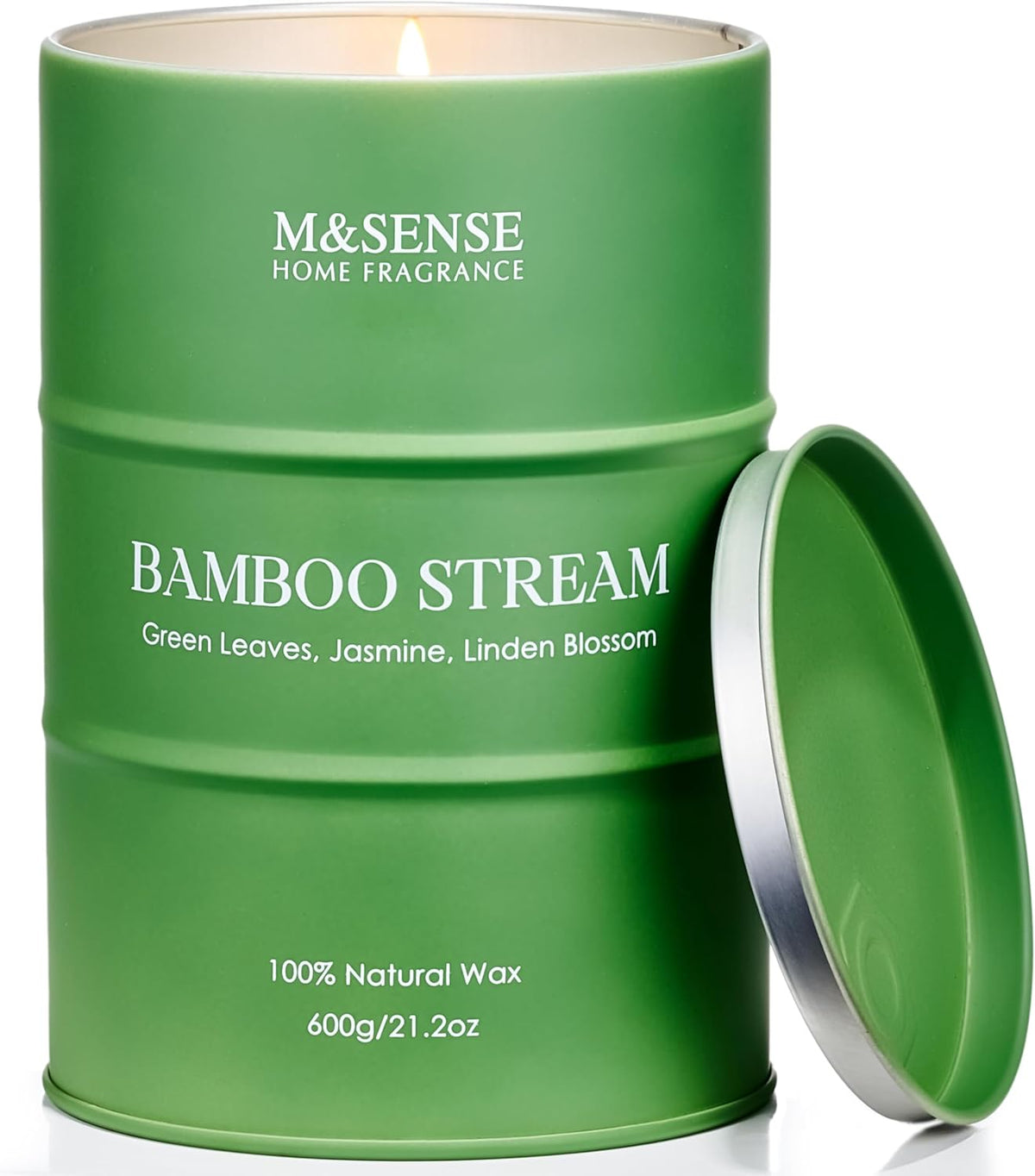 M&SENSE Bamboo Scented Candles Natural Non Toxic, Large Aromatherapy Candle for Stress Relief