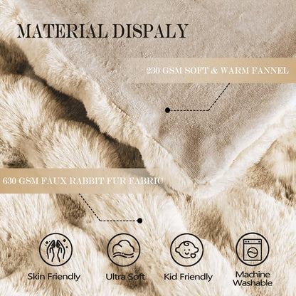 Latepis Soft Luxury Faux Fur Bubble Blanket, Thick Warm Cozy Twin Blankets for Couch, Plush Fluffy