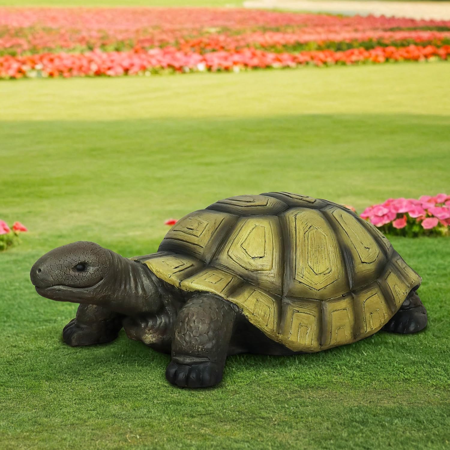 SKYFIRE Turtle Statues for Garden - 34.2” x 18.1” x 11.4” Fiber Reinforced Concrete Figurine