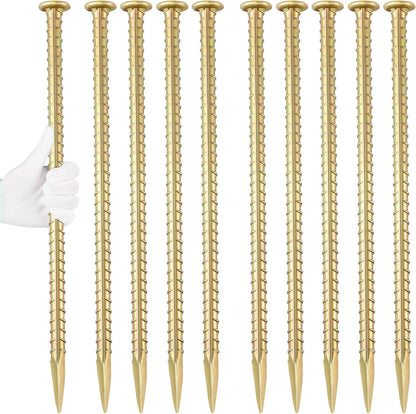 16 Inch Rebar Stakes 1/2 Inch Diameter Galvanized Steel Ground Anchors Heavy Duty Anchoring Spikes
