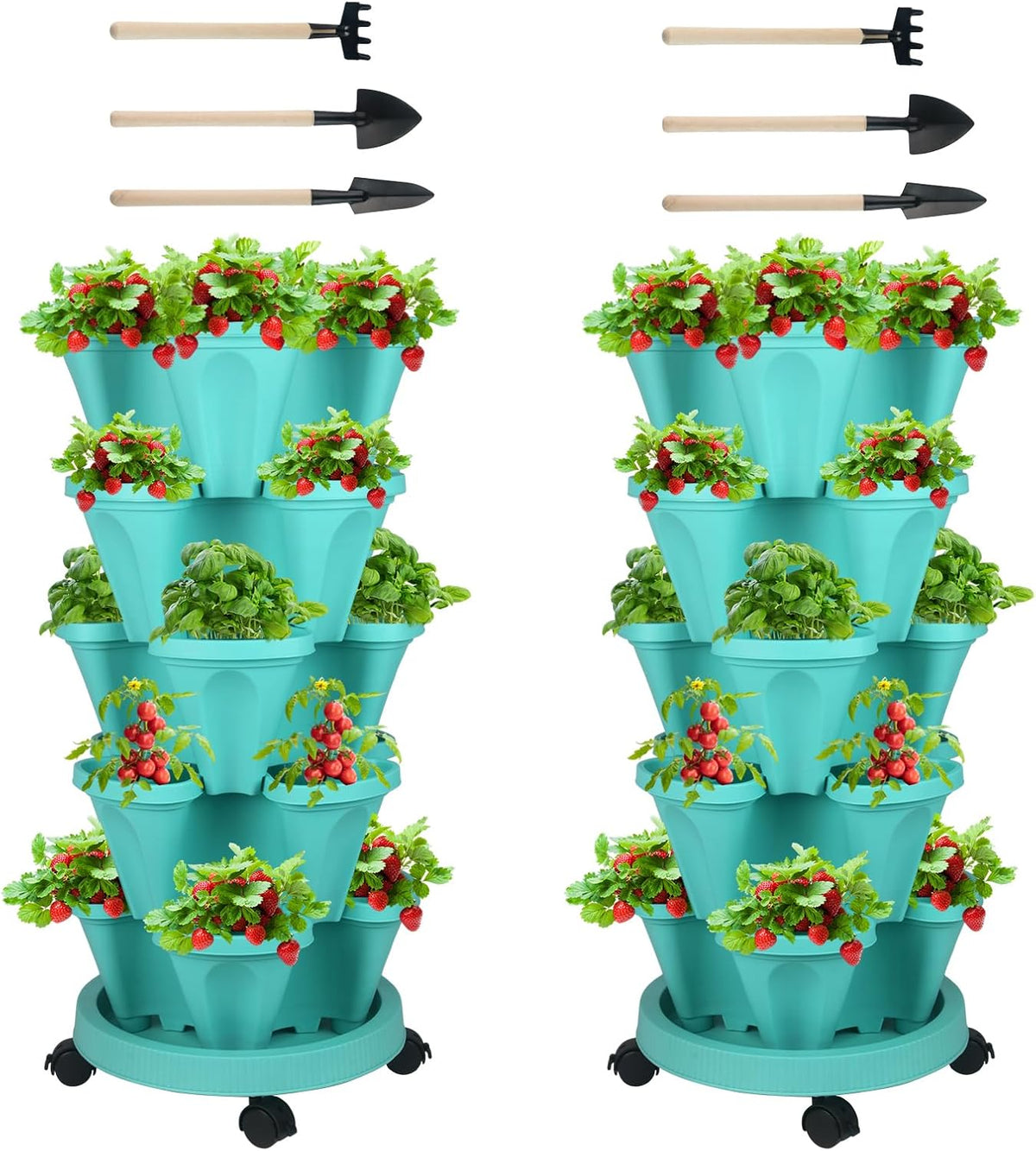 Vertical Planter 5 Tier Stackable Planters Garden Planters Strawberry Herb Flower and Vegetable