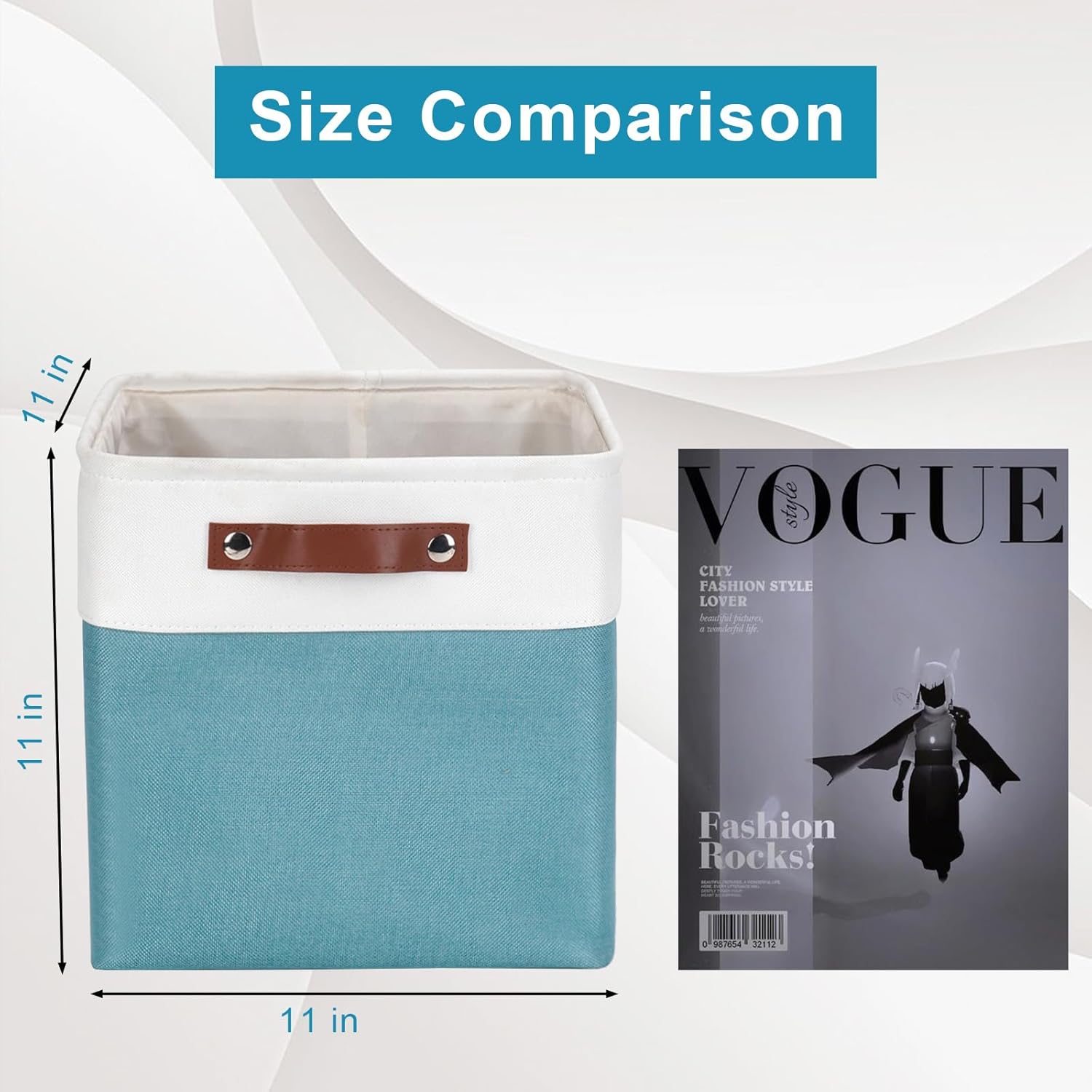 Collapsible Fabric Storage Cubes 11x11 Cube Storage Bins, 4 Pack Closet Baskets Box with Handles