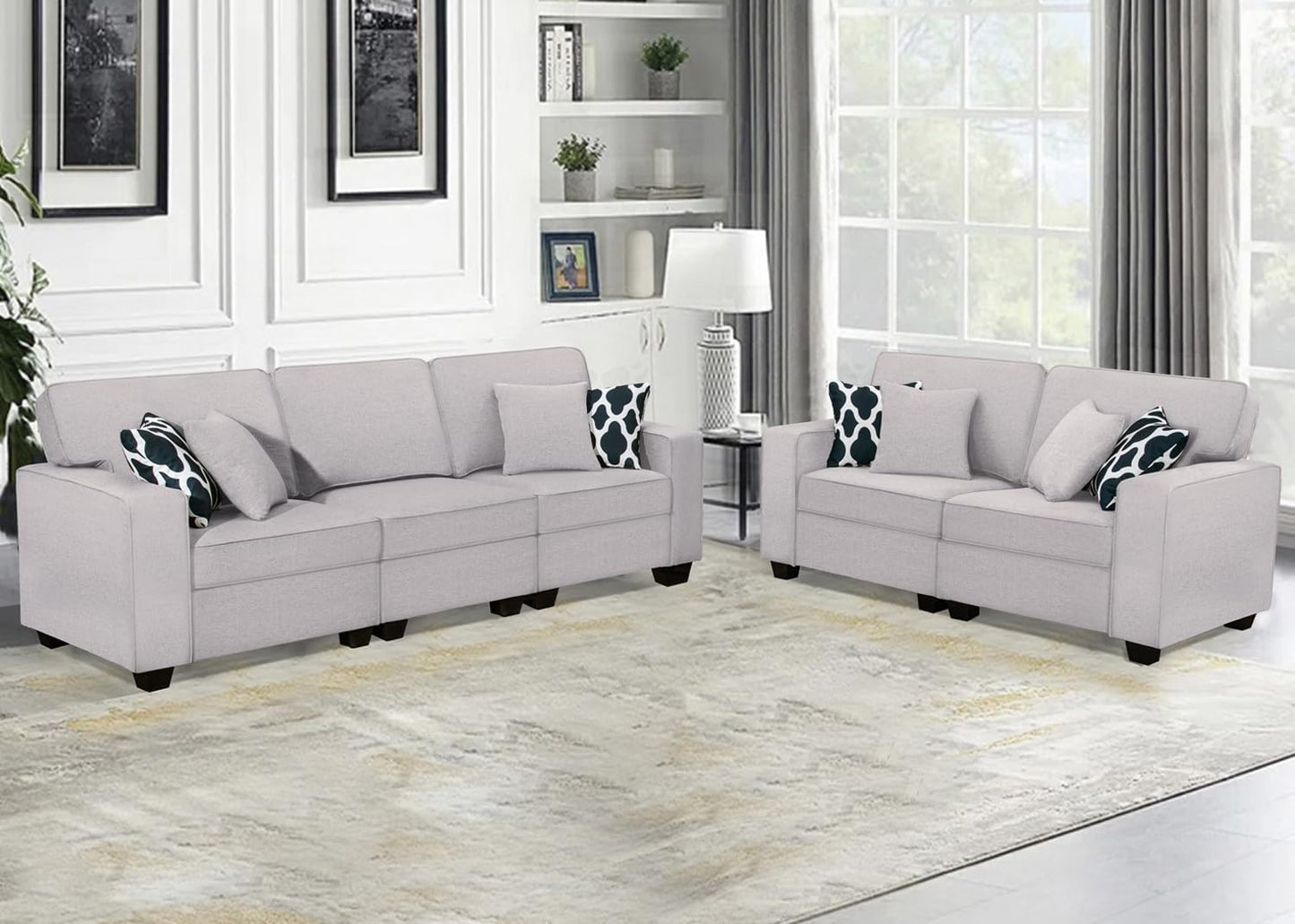 L Lengend Vansen Modular Sectional Sofa U Shaped Couch with Ottoman Modern Reversible Corner