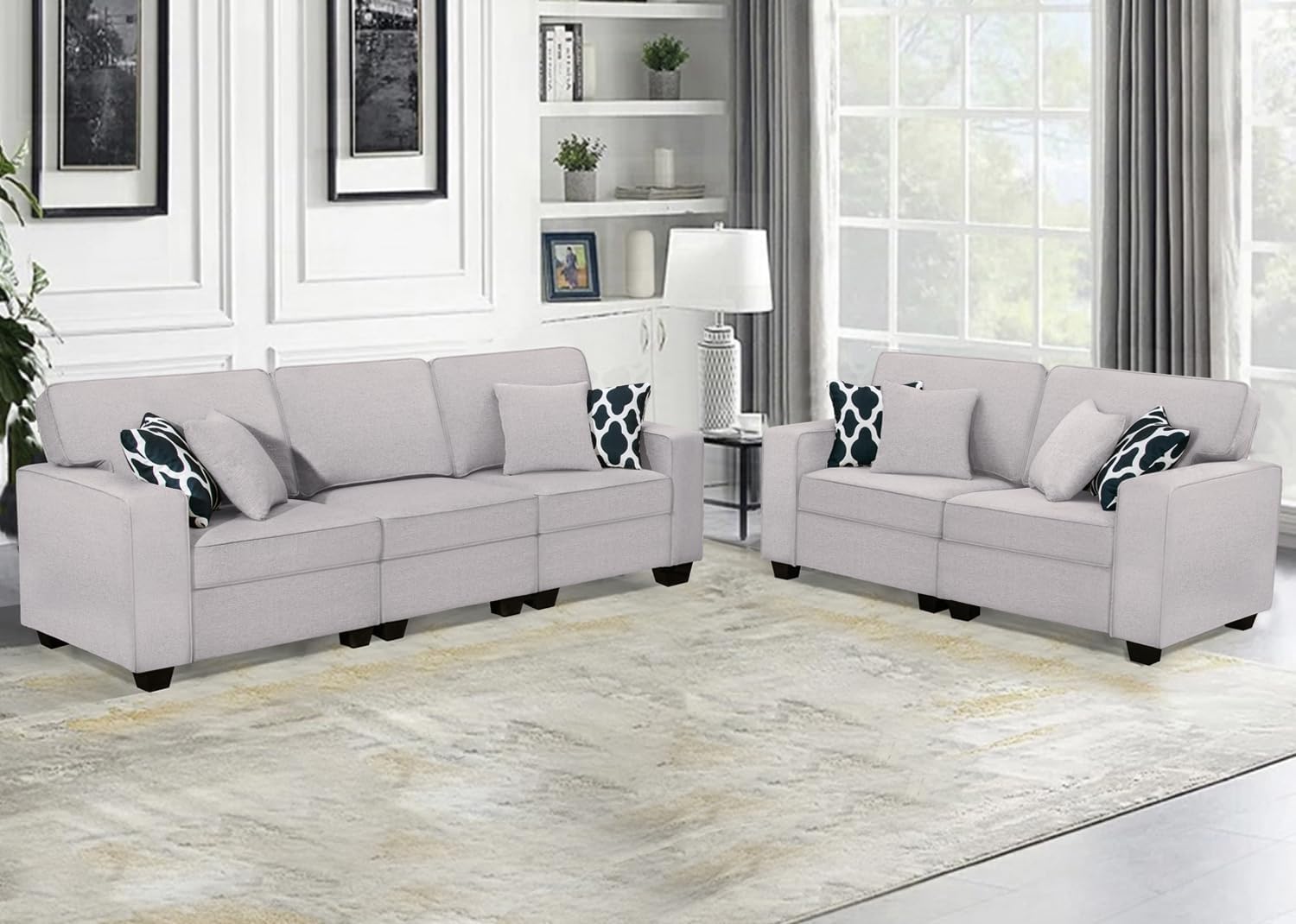 L Lengend Vansen Modular Sectional Sofa U Shaped Couch with Ottoman Modern Reversible Corner