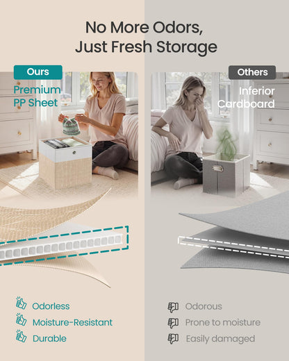 SONGMICS Storage Cubes, Set of 6 Foldable Fabric Storage Boxes, Cube Organizer Boxes with Handles
