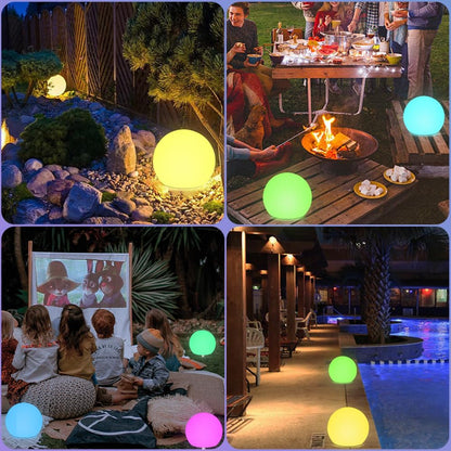 8-in Solar Globe Light Outdoor, Waterproof Solar Ball Light for Outside w/Remote, 16 RGB Color