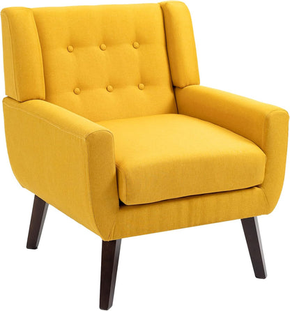 UIXE Accent Chair, Modern Upholstered Armchair Mid-Century Arm Chair in Fabric for Living Room