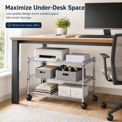 Simple Deluxe 3-Tier Storage Shelves, 750 Lbs Loading Capacity, 24.02" W x 13.78" D x 21.97" H