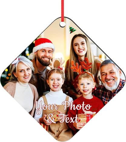 Personalized Christmas Ornaments 2025 Wood Custom Picture Text Hanging Ornament Customized