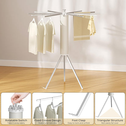 Tripod Clothes Drying Rack, Garment Rack Portable and Foldable Space Saving Laundry Drying Rack