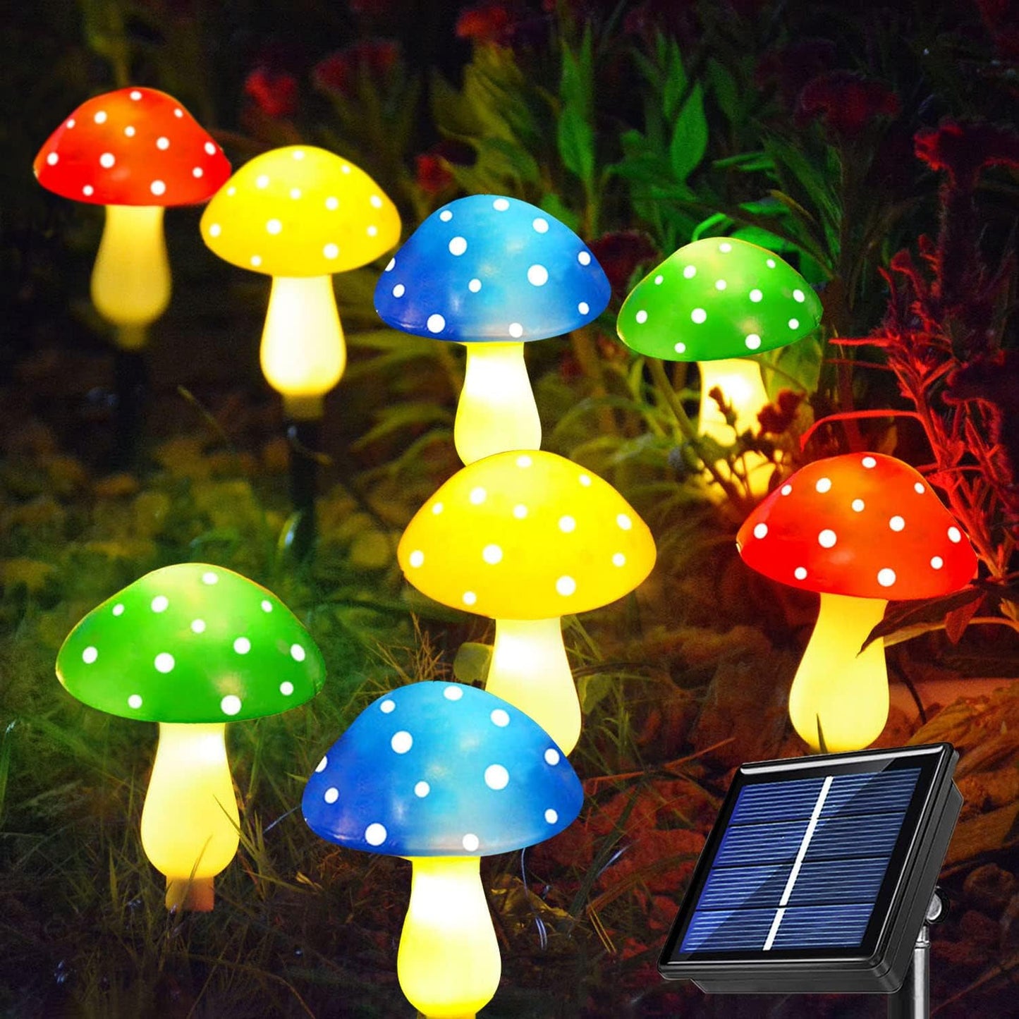 8-Pack Solar Mushroom Lights for Garden Decor, 8 Modes Waterproof Outdoor Garden Mushroom Lamp