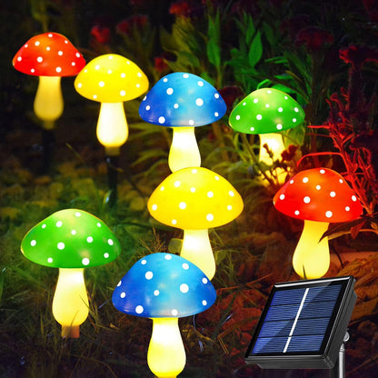 8-Pack Solar Mushroom Lights for Garden Decor, 8 Modes Waterproof Outdoor Garden Mushroom Lamp