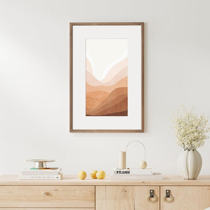 16x24 Poster Frame Natural Solid Walnut Photo Frames with 12x18 Removable Mat Wall Hanging Large