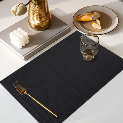 Vinyl Placemats Set of 8, PVC Woven Washable Non-Slip Table Mats, Heat Resistant Wrinkle Free Place