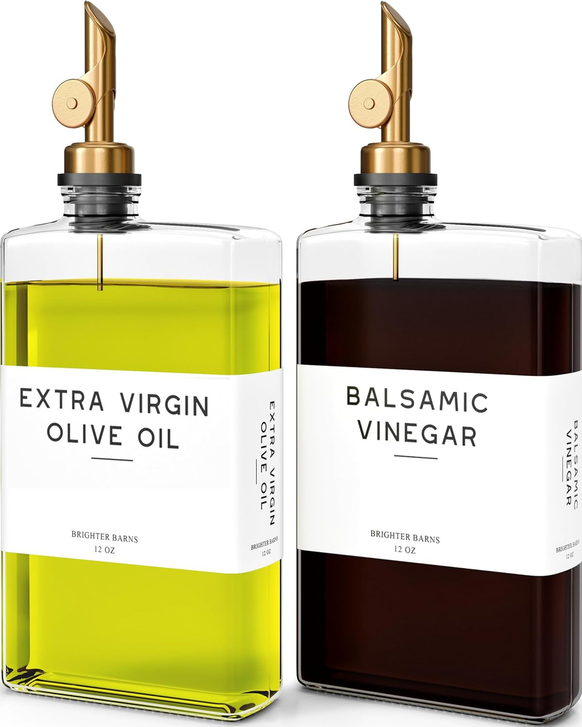 Glass Olive Oil Dispenser Bottle for Kitchen by Brighter Barns - Coffee Syrup Dispenser, Oil and