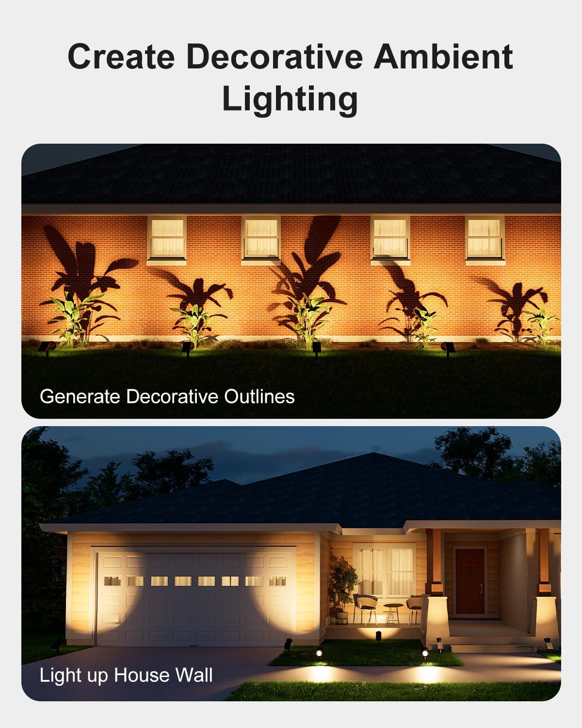 4 Pack Solar Spotlights Outdoor Waterproof for Tree, Statue, Flower, Mailbox, Bush, Wall, Bright