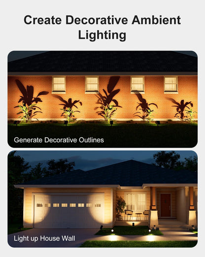 4 Pack Solar Spotlights Outdoor Waterproof for Tree, Statue, Flower, Mailbox, Bush, Wall, Bright
