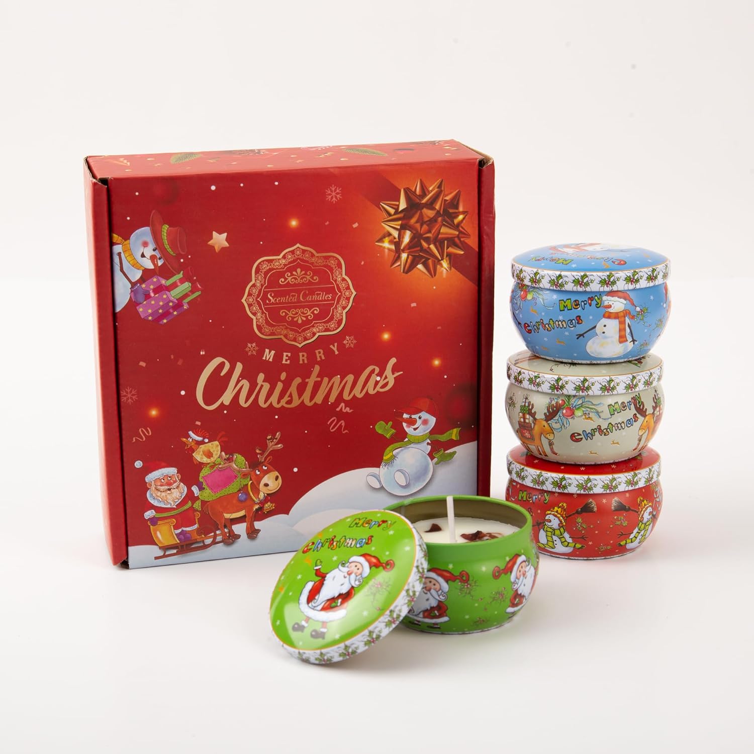 Christmas Scented Candle Set ??Holiday Soy Wax Aromatherapy Candles for Home Décor, Winter