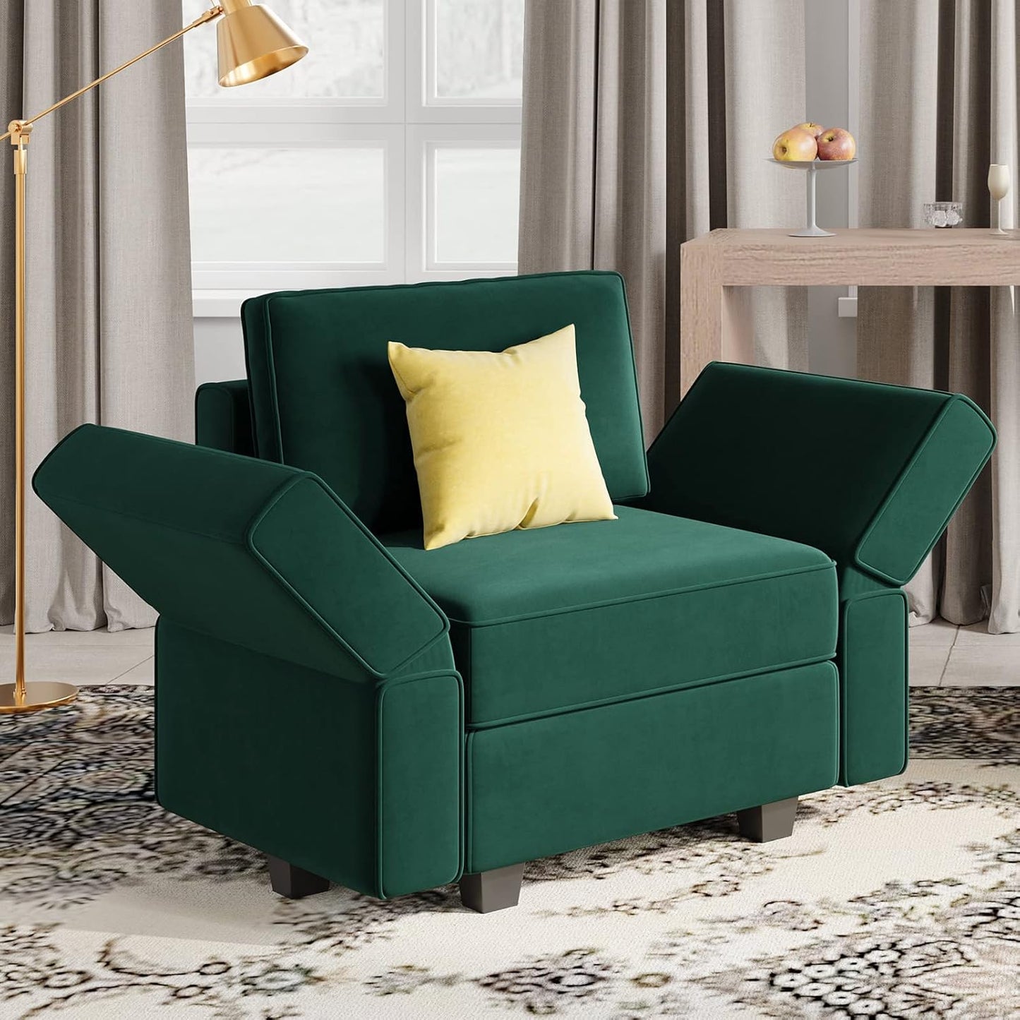 Belffin Modular Loveseat Sofa Couch with Storage Seats Velvet 2 Seater Love Seats for Small Spaces