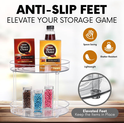 Clear Lazy Susan Organizer, Rotating Kitchen Pantry Organization and Storage, Medicine Cabinet