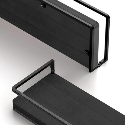 Meangood Floating Shelves Wall Mounted Set of 2, Rustic Wood Wall Storage Shelves for