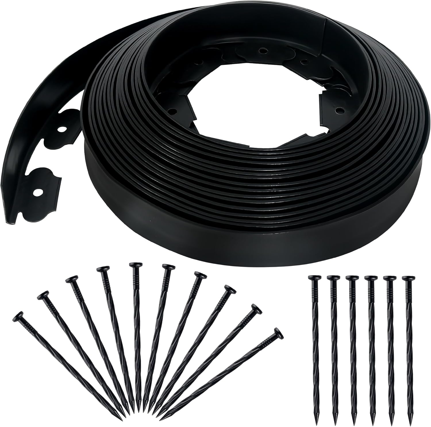 2 Inch x 50FT Landscape Edging Border with 45 Anchoring Spikes, No Dig Garden Border Edging Kit