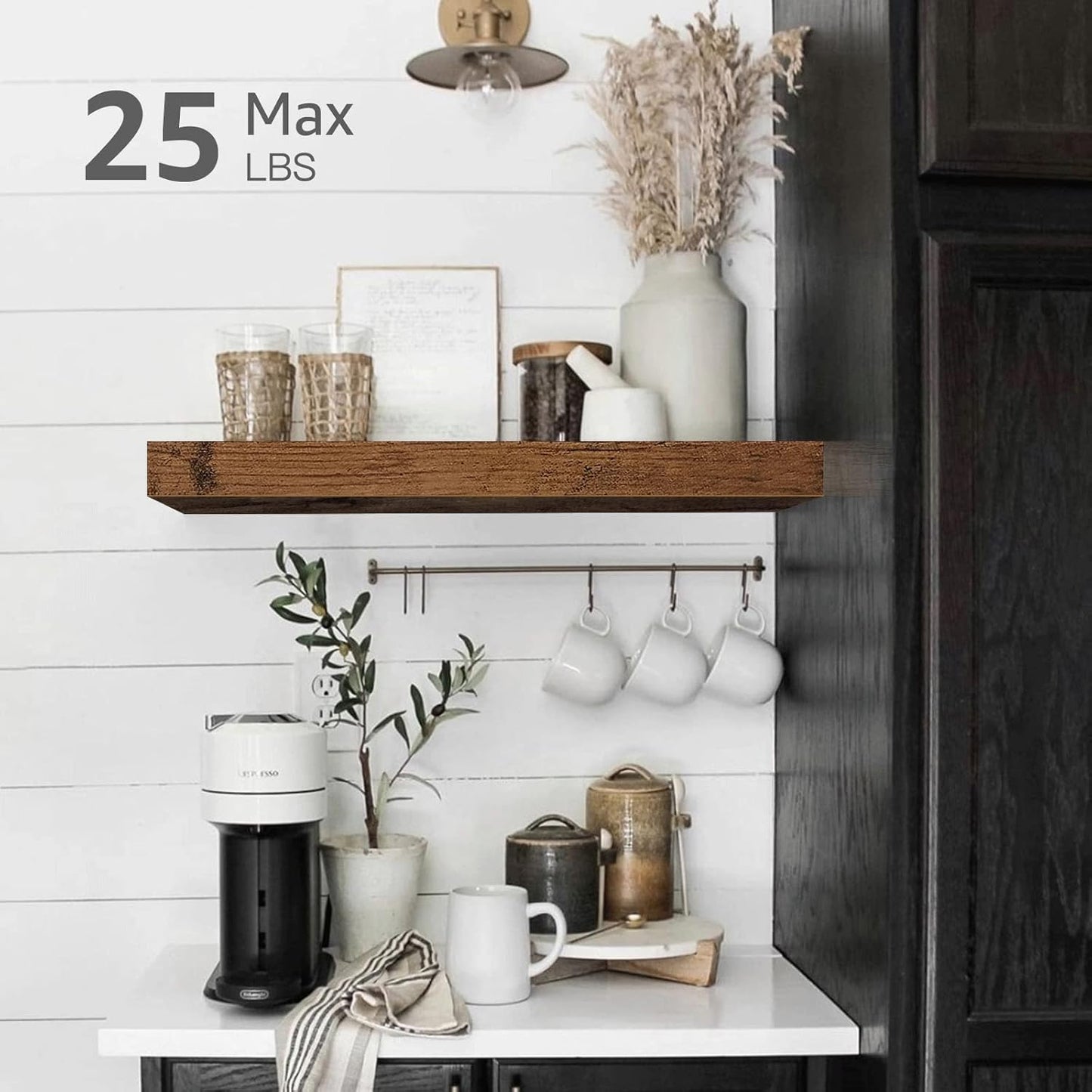 QEEIG Floating Shelves for Wall Bathroom Shelf Bedroom Kitchen Living Room Farmhouse Small Book