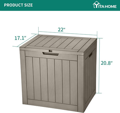 YITAHOME 30 Gallon Deck Box Outdoor Storage Box, Waterproof Resin Package Delivery and Storage Box