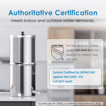 Waterdrop Gravity-fed Water Filter System, Reduces Lead and up to 99% of Chlorine, NSF/ANSI 42&372