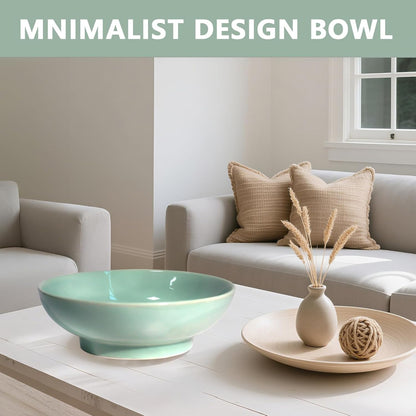 10" Decorative Bowl,Ceramic Fruit Bowl for Kitchen Counter,Coffee Table, Dining Room,Table
