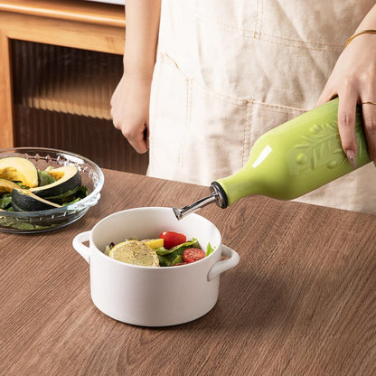 Sweejar Large Olive Oil Dispenser Bottle with Spout, 24 Oz Ceramic Oil Dispenser for Kitchen
