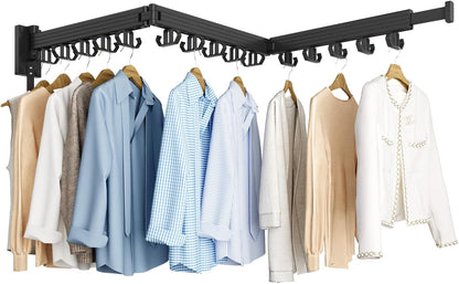 Clothes Drying Rack, Wall Mounted Laundry Drying Rack, Upgrade 3-Fold Foldable Collapsible