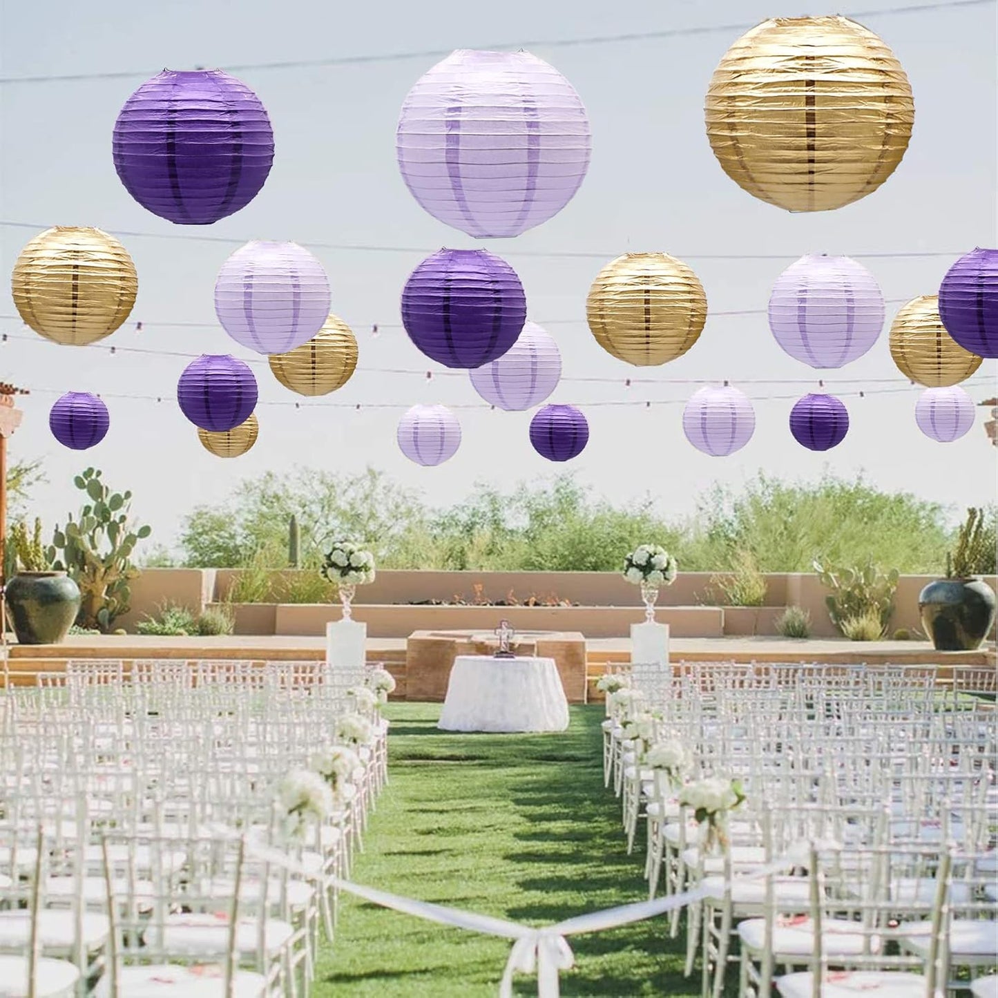 ADLKGG Paper Lanterns Decorative, Round Hanging Lanterns Party Supplies for Graduation Bachelorette