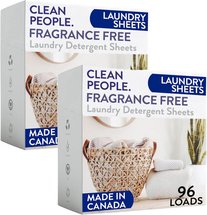 The Clean People Fragrance Free Laundry Detergent Sheets - Laundry Soap - Ultra Concentrated