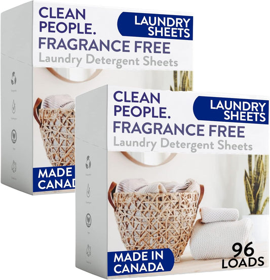 The Clean People Fragrance Free Laundry Detergent Sheets - Laundry Soap - Ultra Concentrated