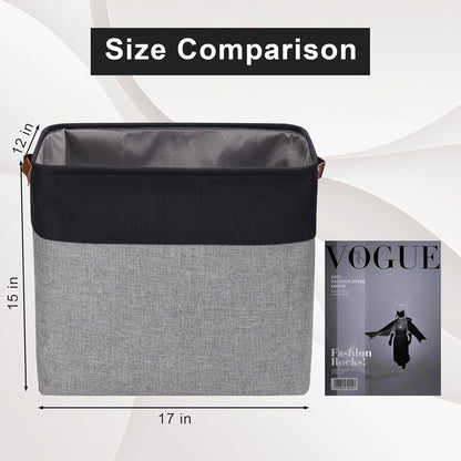 Large Fabric Storage Baskets | 50L Storage Bins, Decorative Linen Closet Baskets with Handles for