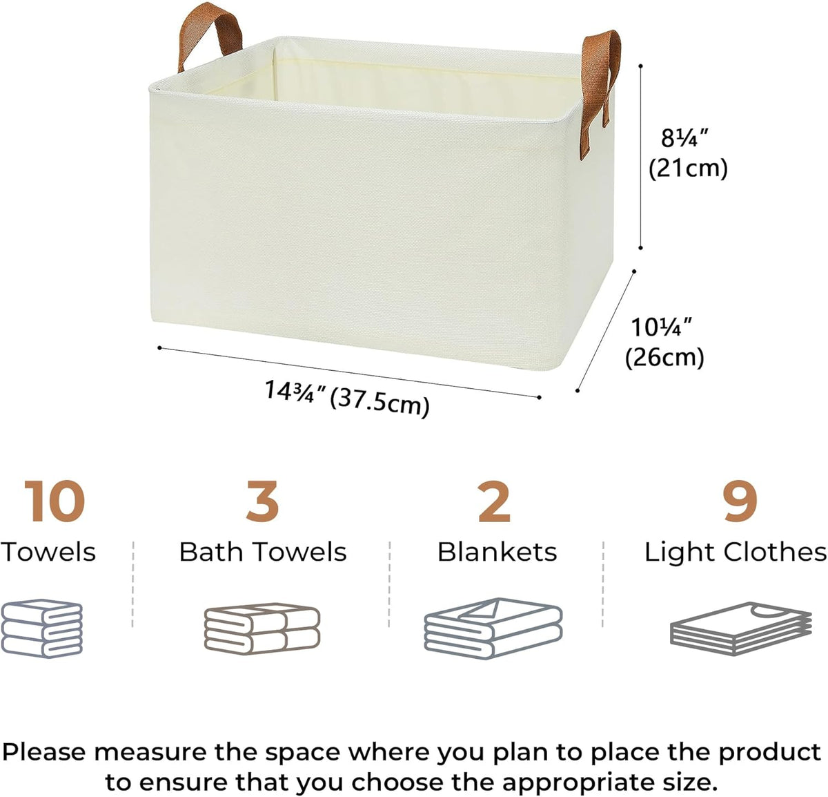 GRANNY SAYS Closet Storage Baskets, Collapsible Fabric Storage Bins with Metal Frame, Clothes