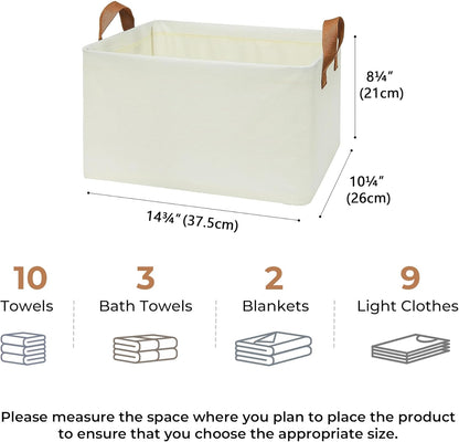 GRANNY SAYS Closet Storage Baskets, Collapsible Fabric Storage Bins with Metal Frame, Clothes