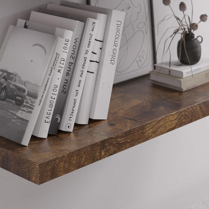 Floating Shelf, Set of 2 Wall Shelf, 30 in W x 12.75 in D x 2 in H Wooden Floating Wall Shelf with