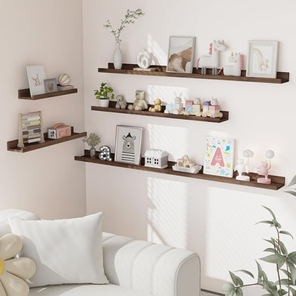 Heimlove Picture Ledge Shelf, Floating Shelves Set of 2, 48 Inches Picture Shelf for Wall with
