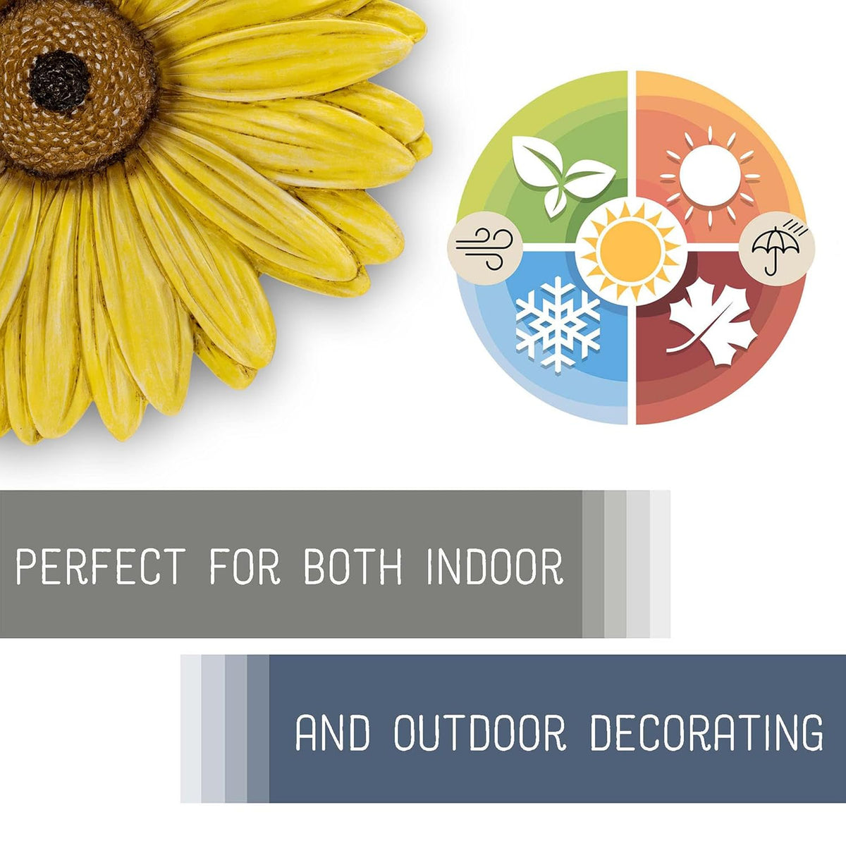 NAT & Jules Gerbera Daisy Flower Shaped Dimensional Indoor Outdoor 12 inch Cast Resin Decorative