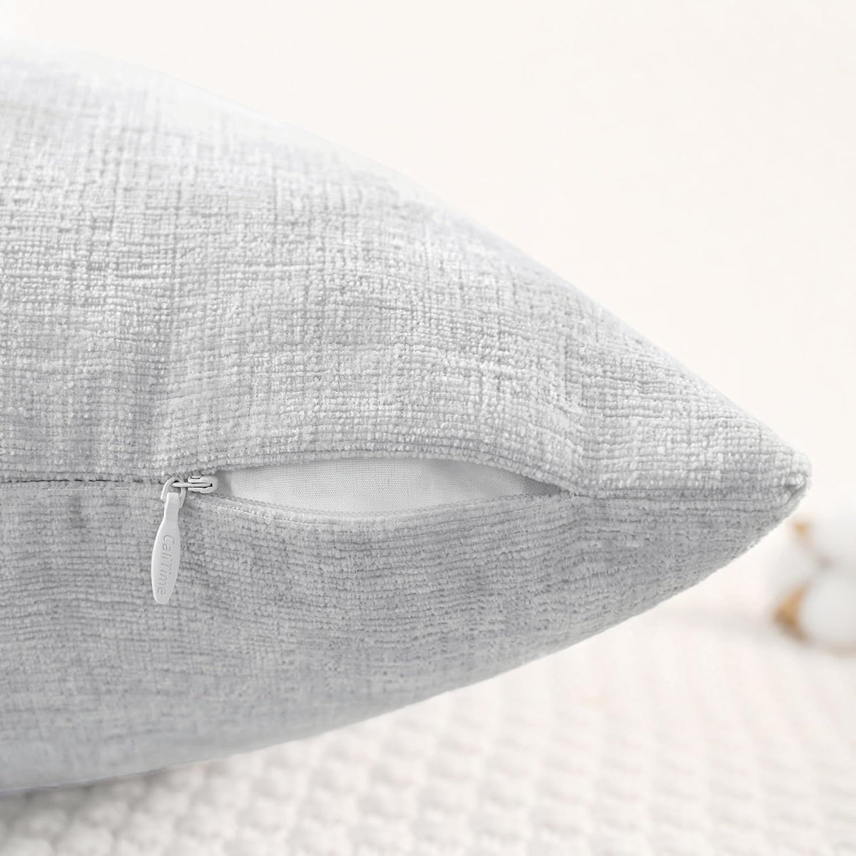 CaliTime Throw Pillow Covers Decorative 22 X 22 Inches Pack of 2 Cozy Chenille Cushion Cases for