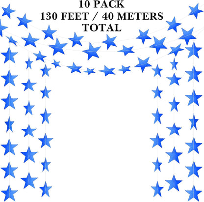 Patelai Glitter Star Garland Banner Decor 130 Feet Star Hanging Bunting Banner Twinkle Backdrop for