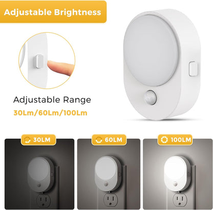 L LOHAS LED Plug in Night Light with Motion Sensor and Dusk to Dawn Sensor,[4-PACK] Night Lights