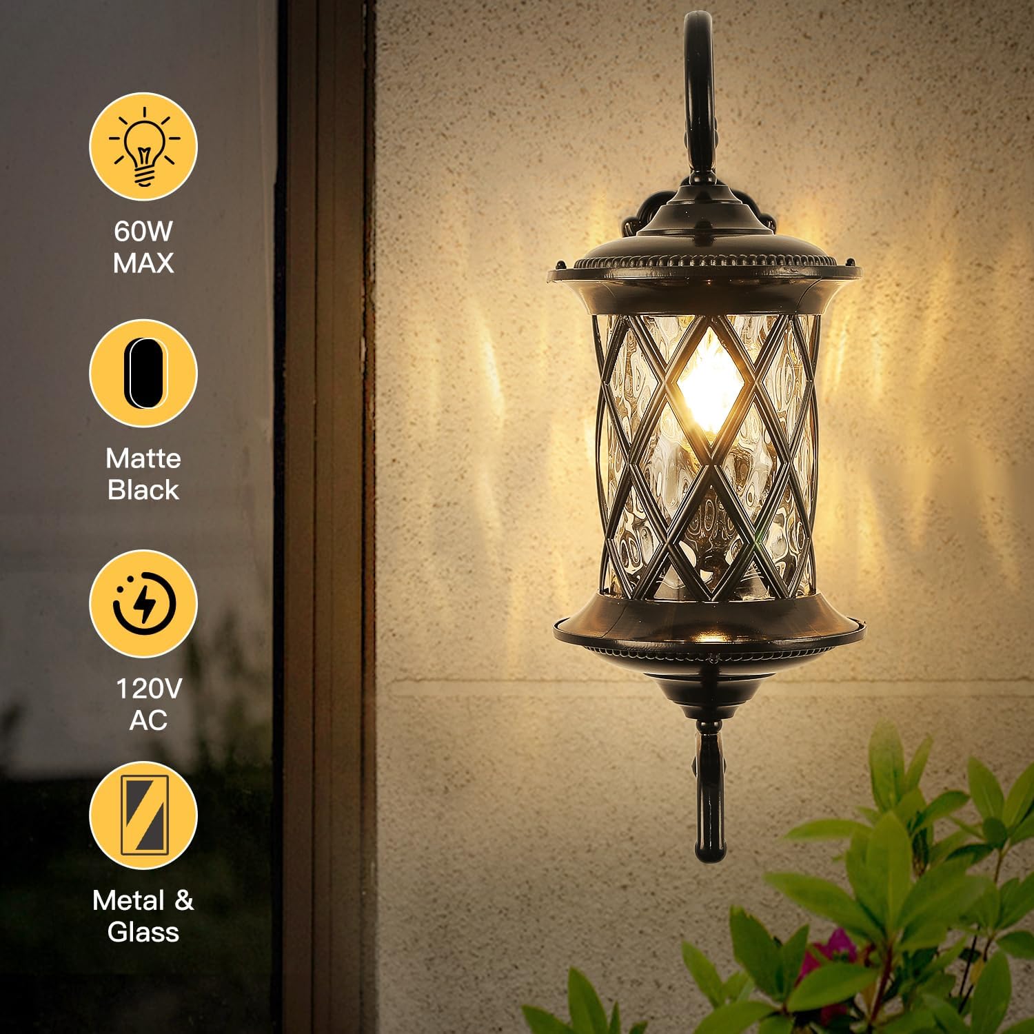 Retro Large Outdoor Wall Lanterns 24" Exterior Light Fixtures Coach Light Waterproof Aluminium with